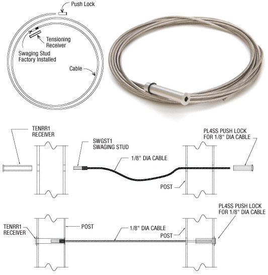 C.R. Laurence CRL 1/8&quot; Stainless Steel Cable 36 Foot Roll | CBL1836K