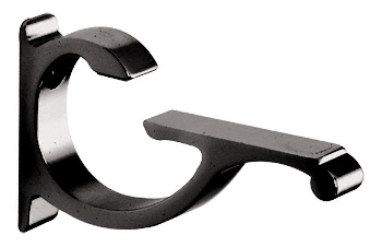 C.R. Laurence Black Designer Aluminum Glass Shelf Bracket - 3/8&quot;-1/2&quot; Glass - Package | CC5BL
