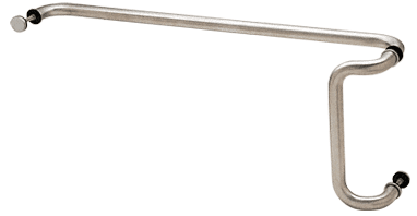 C.R. Laurence CRL Brushed Stainless 10&quot; x 28&quot; Back-to-Back Offset Combination Push and Pull Handle Set | CD10X28BS