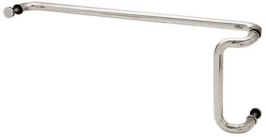 C.R. Laurence CRL Polished Stainless 10&quot; x 33&quot; Back-to-Back Offset Combination Push and Pull Handle Set | CD10X33PS