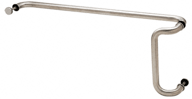 C.R. Laurence CRL Brushed Stainless 10&quot; x 33&quot; Back-to-Back Offset Combination Push and Pull Handle Set | CD10X33BS