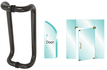 C.R. Laurence CRL 12&quot; Dark  Bronze Glass Mounted Offset Pull Handle | CD12X12DU