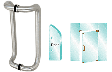 C.R. Laurence CRL 12&quot; Satin Anodized Glass Mounted Offset Pull Handle | CD12X12SA