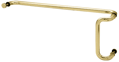 C.R. Laurence CRL Polished Brass 12&quot; x 28&quot; Back-to-Back Offset Combination Push and Pull Handle Set | CD12X28BR