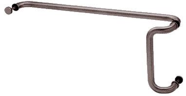 C.R. Laurence CRL Dark Bronze 12&quot; x 28&quot; Back-to-Back Offset Combination Push and Pull Handle Set | CD12X28DU
