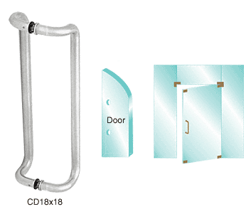 C.R. Laurence CRL 18&quot; Polished Stainless Glass Mounted Offset Pull Handle | CD18X18PS