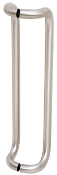 CRL 24&quot; Brushed Stainless Glass Mounted Offset Pull Handle | CD24X24BS125 | CD24X24BS125