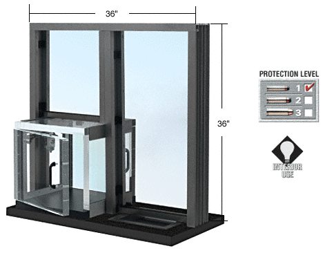 C.R. Laurence CRL Duranodic Bronze Combination Exchange Window with Clear Package Receiver | CEW3636CPRDU