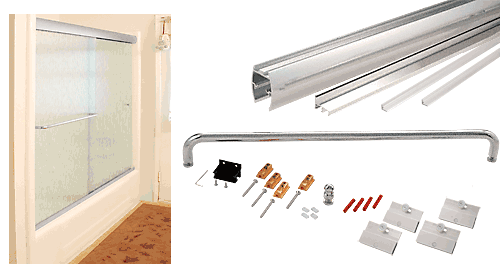 C.R. Laurence CRL Brite Anodized Cottage CK Series Sliding Shower Door Kit 60&quot;x72&quot; with Clear Jambs for 1/4&quot; Glass | CK146072BA