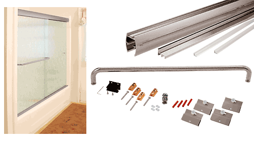 C.R. Laurence CRL Brushed Nickel Cottage CK Series Sliding Shower Door Kit 60&quot;x72&quot; with Clear Jambs for 1/4&quot; Glass | CK146072BN