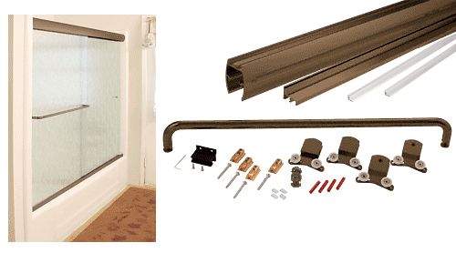 C.R. Laurence CRL Oil Rubbed Bronze Cottage CK Series Sliding Shower Door Kit  60&quot; x 60&quot; with Clear Jambs for 3/8&quot; Glass | CK3860600RB