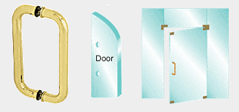 C.R. Laurence CRL Polished Brass 10&quot; Glass Mounted Standard Pull Handle | CM10X10BR