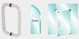 C.R. Laurence CRL Polished Stainless 12&quot; Solid Glass Mounted Standard Pull Handle | CS12X12PS