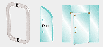 C.R. Laurence CRL Polished Stainless 10&quot; Solid Glass Mounted Standard Pull Handle  | CS10X10PS
