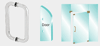 C.R. Laurence CRL Satin Anodized 10&quot; Glass Mounted Standard Pull Handle | CM10X10SA