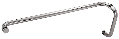 C.R. Laurence CRL Brushed Stainless 10&quot; x 28&quot; Back-to-Back Straight Combination Push and Pull Handle Set | CM10X28BS