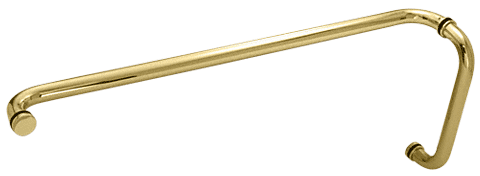 C.R. Laurence CRL Polished Brass 12&quot; x 28&quot; Back-to-Back Straight Combination Push and Pull Handle Set | CM12X28BR