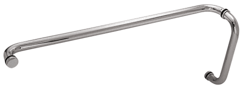 C.R. Laurence CRL Brushed Stainless 12&quot; x 28&quot; Back-to-Back Straight Combination Push and Pull Handle Set | CM12X28BS