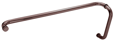 C.R. Laurence CRL Dark Bronze 12&quot; x 28&quot; Back-to-Back Straight Combination Push and Pull Handle Set | CM12X28DU