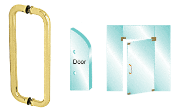C.R. Laurence CRL Polished Brass 18&quot; Glass Mounted Standard Pull Handle | CM18X18BR