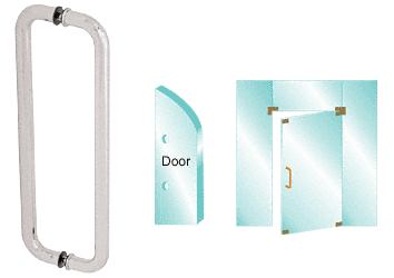 C.R. Laurence CRL Brushed Stainless 24&quot; Glass Mounted Standard Pull Handle | CM24X24BS