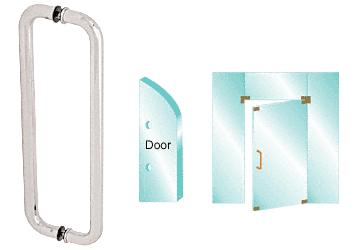 C.R. Laurence CRL Polished Stainless 24&quot; Glass Mounted Standard Pull Handle | CM24X24PS