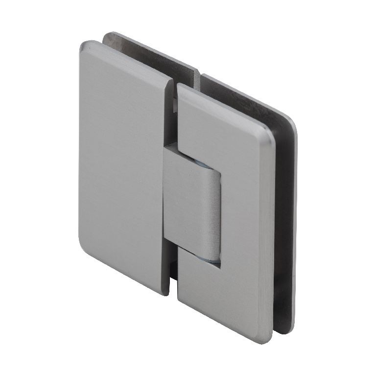 CRL Brushed Nickel Cologne 380 Series Adjustable 180 Degree Glass-to-Glass Hinge | C0L380BN