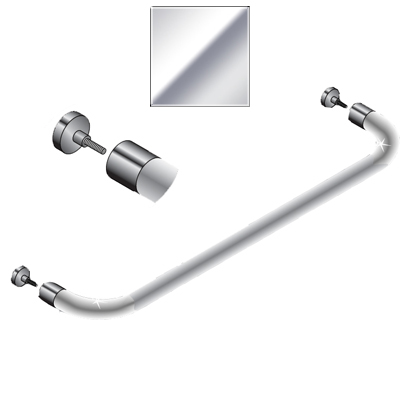 Mirart Mirart Acrylic Smooth 24&quot; Single-Sided Towel Bar with Chrome Rings | CP424TM