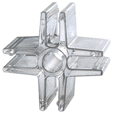 CRL 90 Degree 4-Way Clear Plastic Display Connector | CPDC4