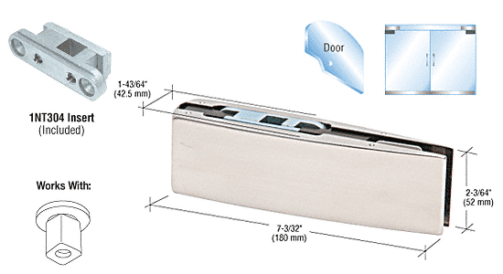 C.R. Laurence CRL Polished Stainless Finish Curved Top Door Patch Fitting with INT304 Insert | CPF20BPS
