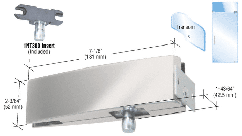 C.R. Laurence CRL Polished Stainless Wall Mount Transom Curved Patch | CPF34PS