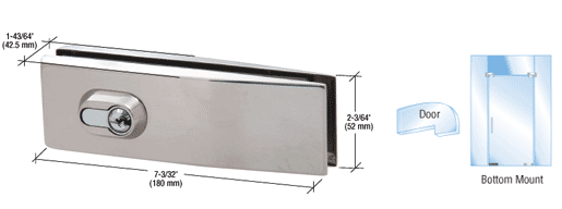 C.R. Laurence CRL Brushed Stainless Steel Curved European Patch Door Lock | CPL205BS