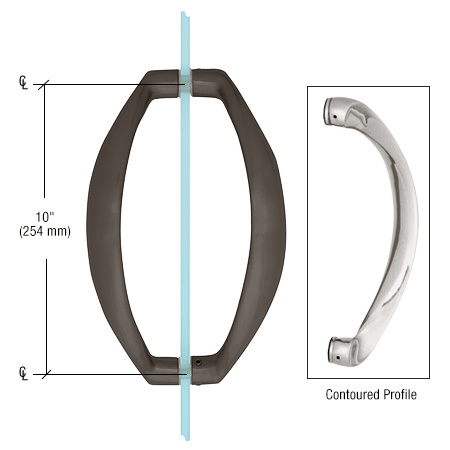 CRL 10&quot; Oil Rubbed Bronze Glass Mounted Sculptured Pull Handles | CQ10X100RB