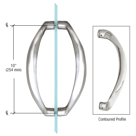 CRL 10&quot; Chrome Glass Mounted Sculptured Pull Handles | CQ10X10CH