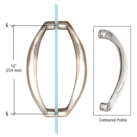 CRL 10&quot; Polished Nickel Glass Mounted Sculptured Pull Handles | CQ10X10PN
