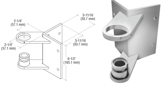C.R. Laurence CRL Brushed Stainless CRS Outside Corner Fascia Mount Bracket | CR150FBBS