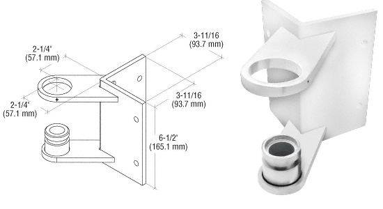 C.R. Laurence CRL Polished Stainless CRS Outside Corner Fascia Mount Bracket | CR150FBPS