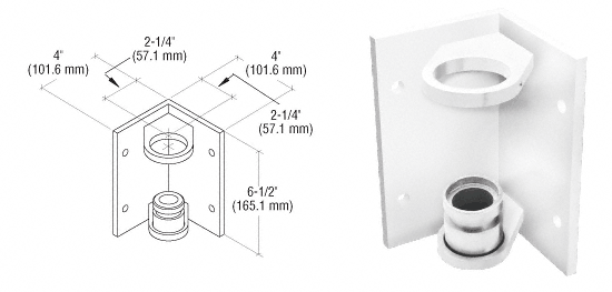 C.R. Laurence CRL Polished Stainless CRS Inside Corner Fascia Mount Bracket | CR151FBPS