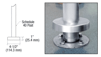 C.R. Laurence CRL Polished Stainless CRS Stock Flange Mount Post | CR154039PS
