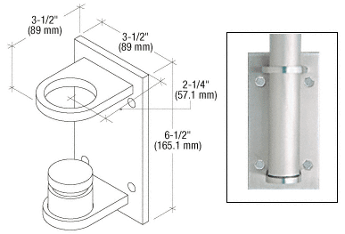C.R. Laurence CRL Brushed Stainless CRS Fascia Mount Bracket | CR15FBBS