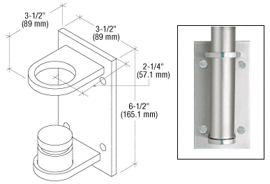 C.R. Laurence CRL Polished Stainless CRS Fascia Mount Bracket | CR15FBPS
