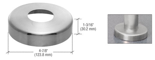 C.R. Laurence CRL Brushed Stainless Base Flange Cover for 1-1/2&quot; (38.1 mm) Sch. 40 Pipe Rail | CR15SPCBS