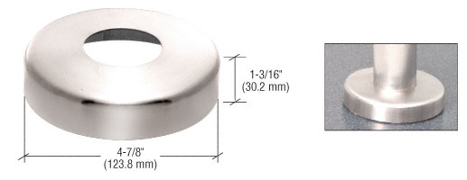 C.R. Laurence CRL Polished Stainless Base Flange Cover for 1-1/2&quot; (38.1 mm) Sch. 40 Pipe Rail | CR15SPCPS