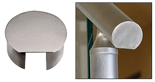 C.R. Laurence CRL 2-1/2&quot; Brushed Stainless CRS Top Rail End Cap | CR25ECBS