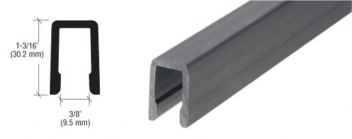 C.R. Laurence CRL CRS Cap Rail Vinyl for 3/8&quot; Glass used in Top Rail Only - 120 in | CR3PVT