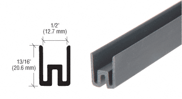 C.R. Laurence CRL CRS Cap Rail Vinyl for 1/2&quot; Glass used in Bottom Rail Only - 120  in | CR5PVB