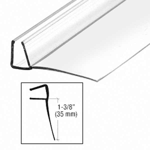 CRL Shower Door Polycarbonate with 90 degree 1-3/8&quot; Long Vinyl Fin Seal for 1/2&quot; Glass - 95&quot; Long | PCSRSER78