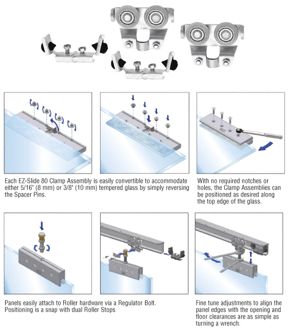 C.R. Laurence CRL EZ-Slide 80 Rollers and Stops - Package | CRL3924