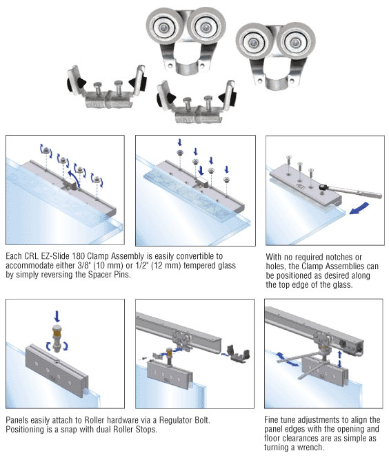 C.R. Laurence CRL EZ-Slide 180 Rollers and Stops - Package | CRL3927