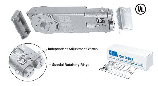 C.R. Laurence CRL Heavy Duty 90&amp;#186; No Hold-Open Overhead Concealed Door Closer Body Only | CRL7262
